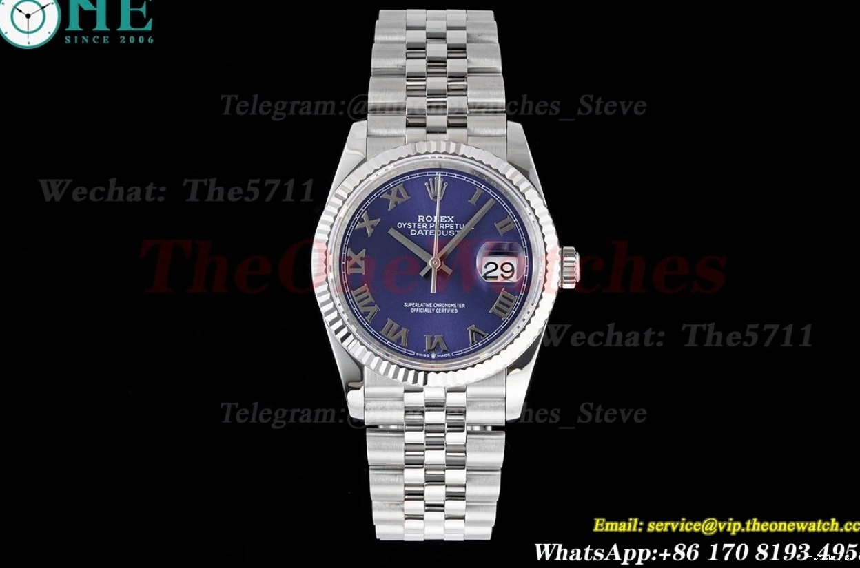 V2 36mm Rmn JDF Datejust 126234 Blue Jub SS SS VR3235 0213